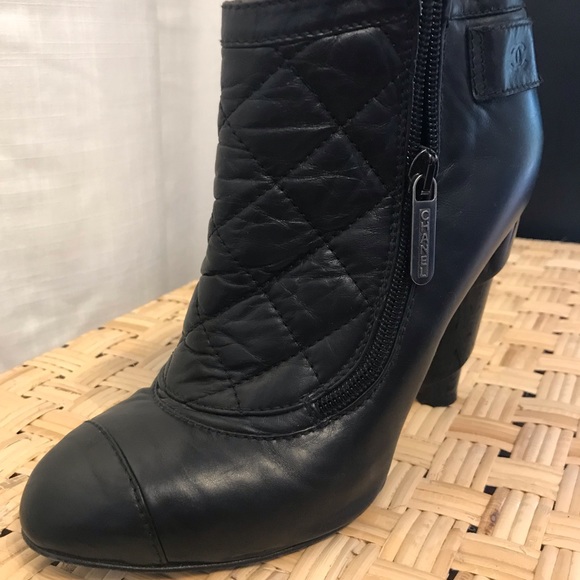Quilted Leather Chanel Booties - Picture 1 of 9